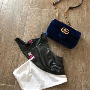 BEBE faux leather crop top